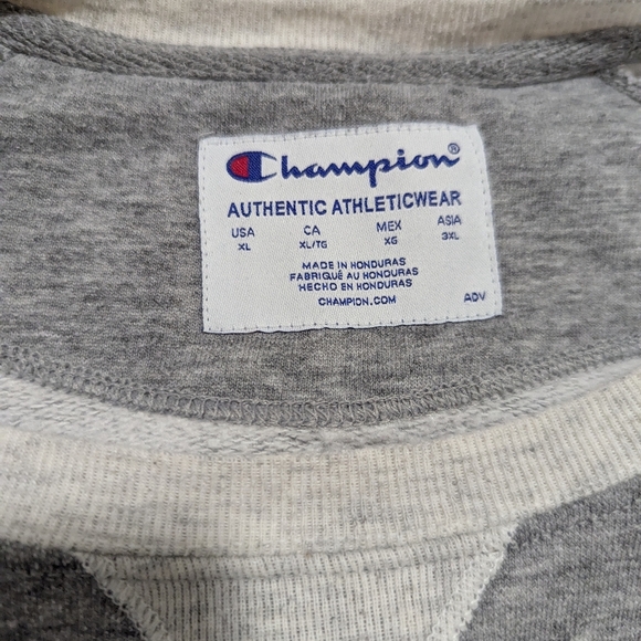 Champion Authentic Athletic Wear Adult Small Pullover Spellout Sweatshirt Gray - Picture 3 of 5